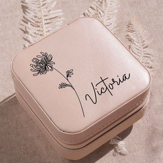 Personalized Travel Jewelry Case Bridal Party Gifts, Mother's Day Jewelry Case