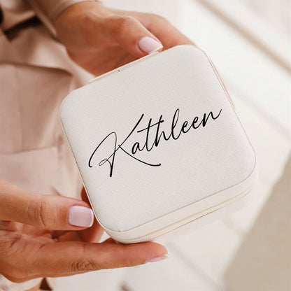 Personalized Travel Jewelry Case, Bridesmaid Jewelry Box, Jewelry Organizer, Mother's Day Jewelry Case