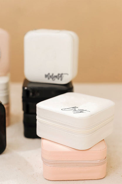 Personalized Travel Jewelry Case, Bridesmaid Jewelry Box, Jewelry Organizer, Mother's Day Jewelry Case