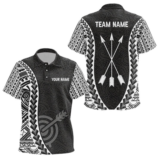 Personalized Tribal Pattern Target Archery Polo Shirts, Custom Arrows Archery Team Shirts, Archery Team Shirts, Custom Archery Shirts