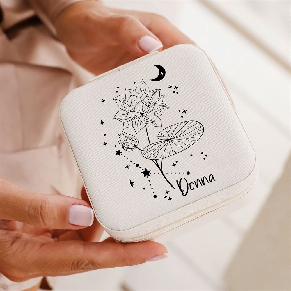 Personalized Virgo Jewelry Box, Bridal Gift, Zodiac Sign Jewelry Box, Mother's Day Jewelry Case