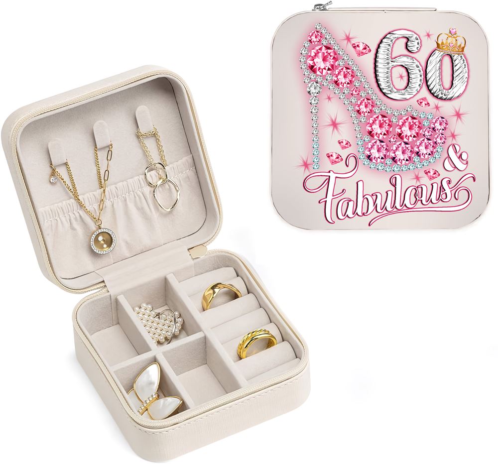Personalized Years Fabulous Jewelry Box, Travel Jewelry Case Birthday Gifts For Mom, Bride, Aunt, Friends, Mother's Day Jewelry Case