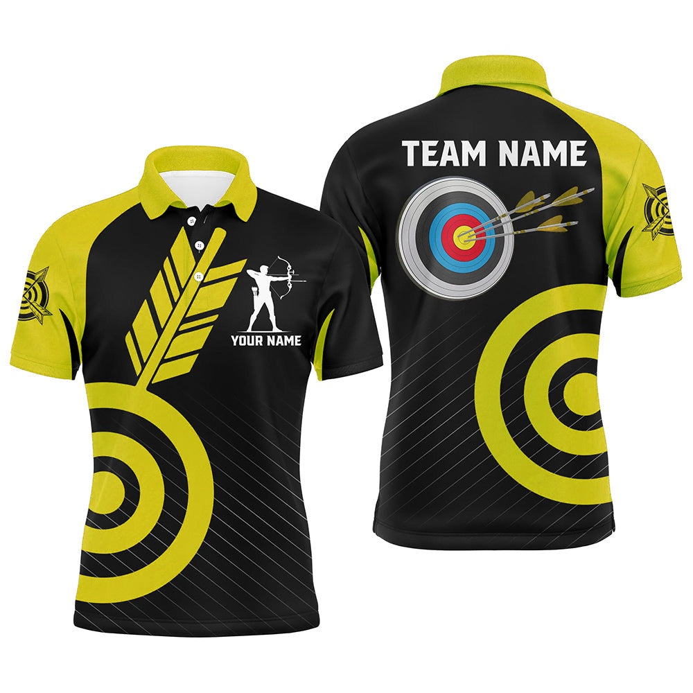Personalized Yellow Archery Jerseys For Men Custom Archery Shirts Team League Archery Uniform, Archery Team Shirts, Custom Archery Shirts