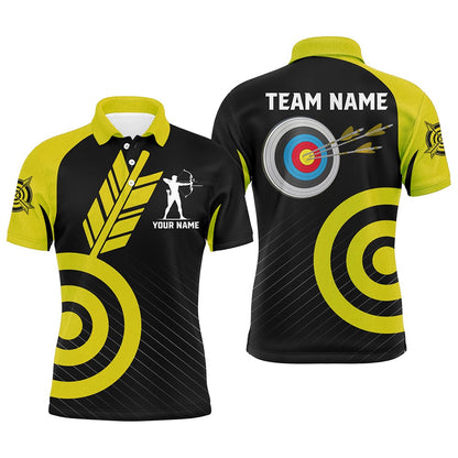 Personalized Yellow Archery Jerseys For Men Custom Archery Shirts Team League Archery Uniform, Archery Team Shirts, Custom Archery Shirts