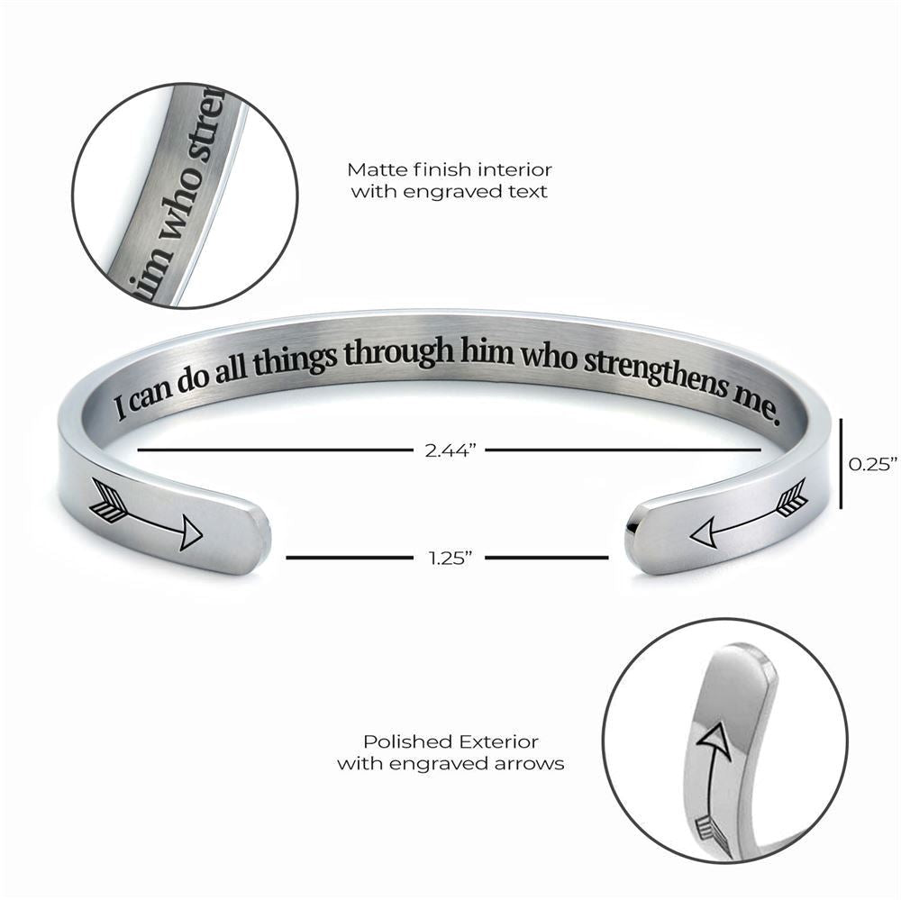 Philippians 413 Cuff Bracelet, Christian Bracelet For Women, Bible Verse Bracelet, Christian Jewelry