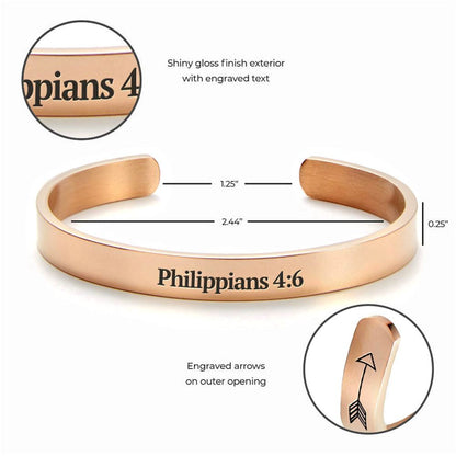 Philippians 46 Trust God & Pray Cuff Bracelet, Christian Bracelet For Women, Bible Verse Bracelet, Christian Jewelry