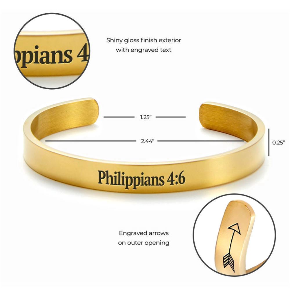 Philippians 46 Trust God & Pray Cuff Bracelet, Christian Bracelet For Women, Bible Verse Bracelet, Christian Jewelry