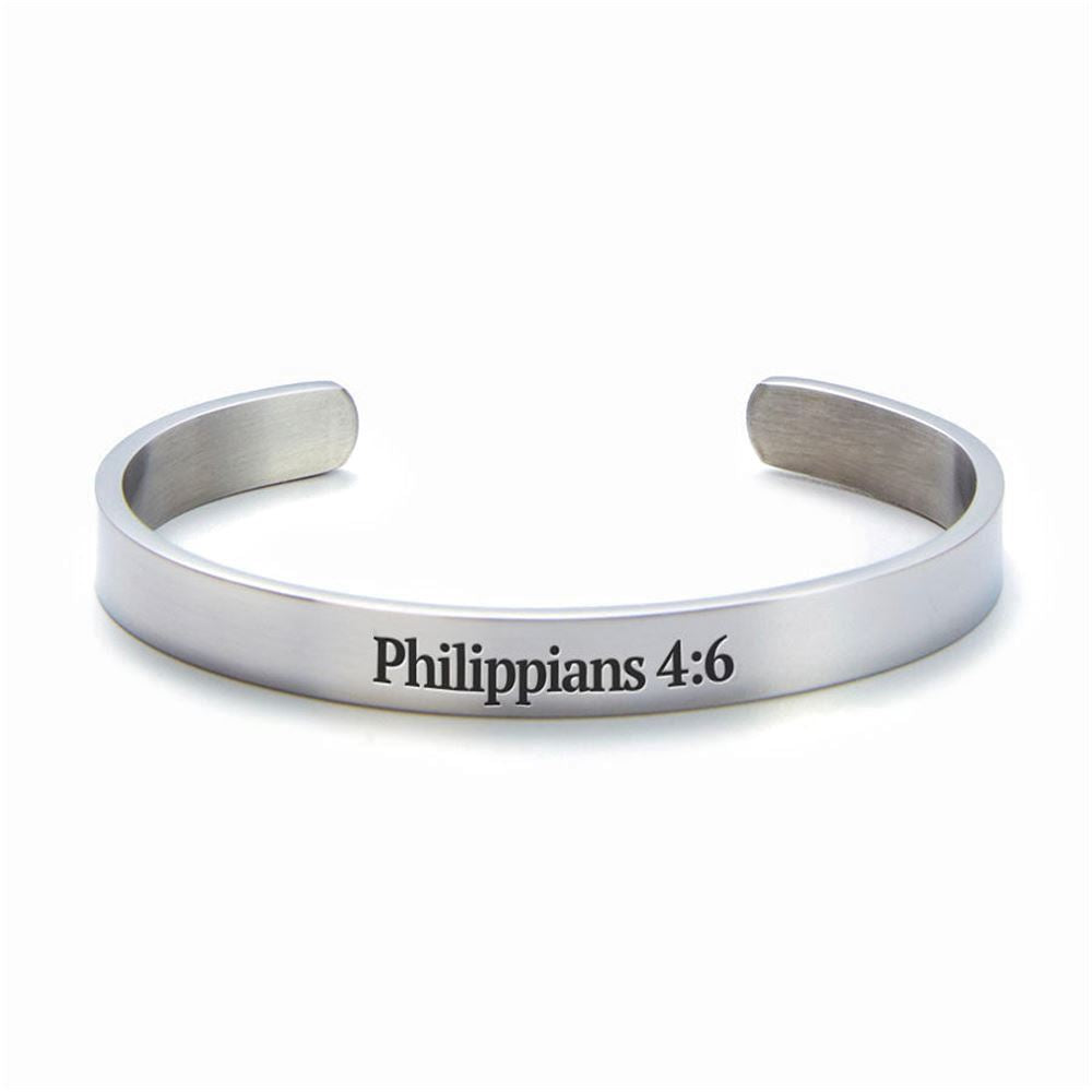 Philippians 46 Trust God & Pray Cuff Bracelet, Christian Bracelet For Women, Bible Verse Bracelet, Christian Jewelry