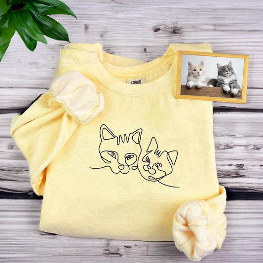 Photo Embroidered Sweatshirt, Custom Dog Embroidered Sweatshirt From Photo, Personalized Dog Lover 4 Sweatshirt With Dog Face, Christmas Gift