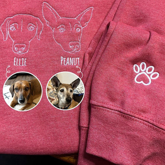 Photo Embroidered Sweatshirt, Custom Dog Embroidered Sweatshirt From Photo, Personalized Dog Lover 7 Sweatshirt With Dog Face, Christmas Gift