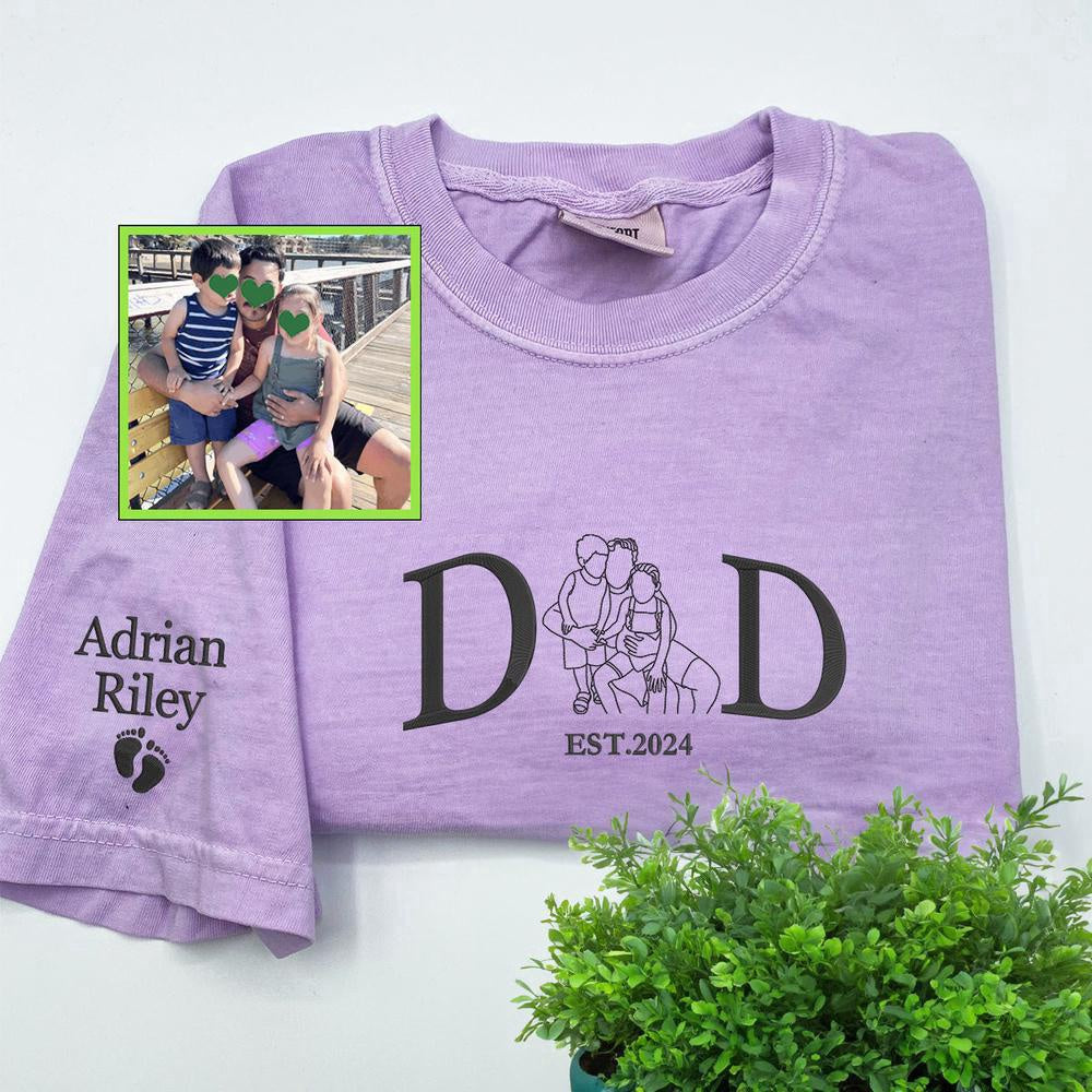 Photo Embroidered Sweatshirt, Custom Embroidered Cool Dad Photo Sweatshirt, Christmas Gift