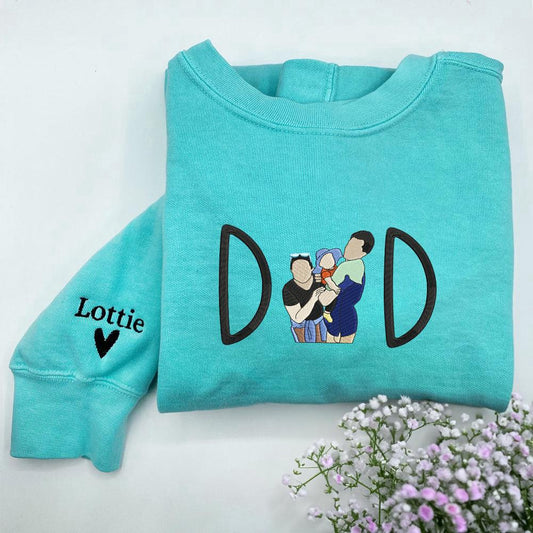 Photo Embroidered Sweatshirt, Custom Embroidered Papi Portrait From Photo 1 Sweatshirt, Christmas Gift
