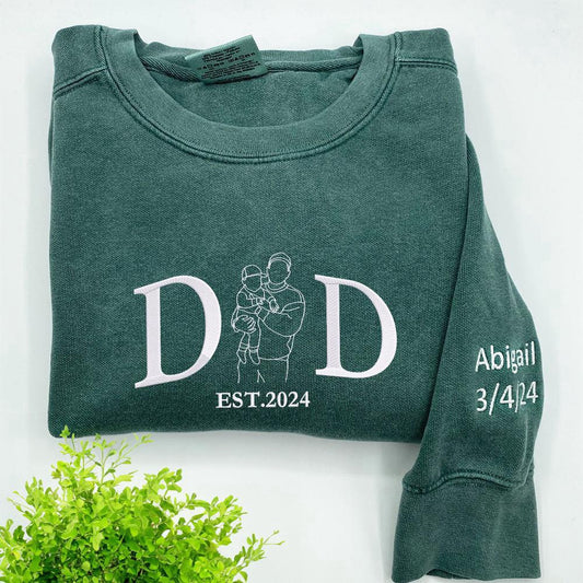 Photo Embroidered Sweatshirt, Custom Embroidered Photo Cool Dad Sweatshirt, Christmas Gift