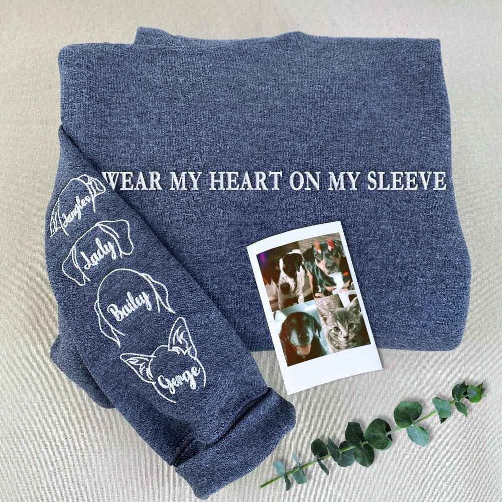 Photo Embroidered Sweatshirt, In My Dog Mom Era 2 Sweatshirt With Custom Embroidered Dog Ear, Christmas Gift