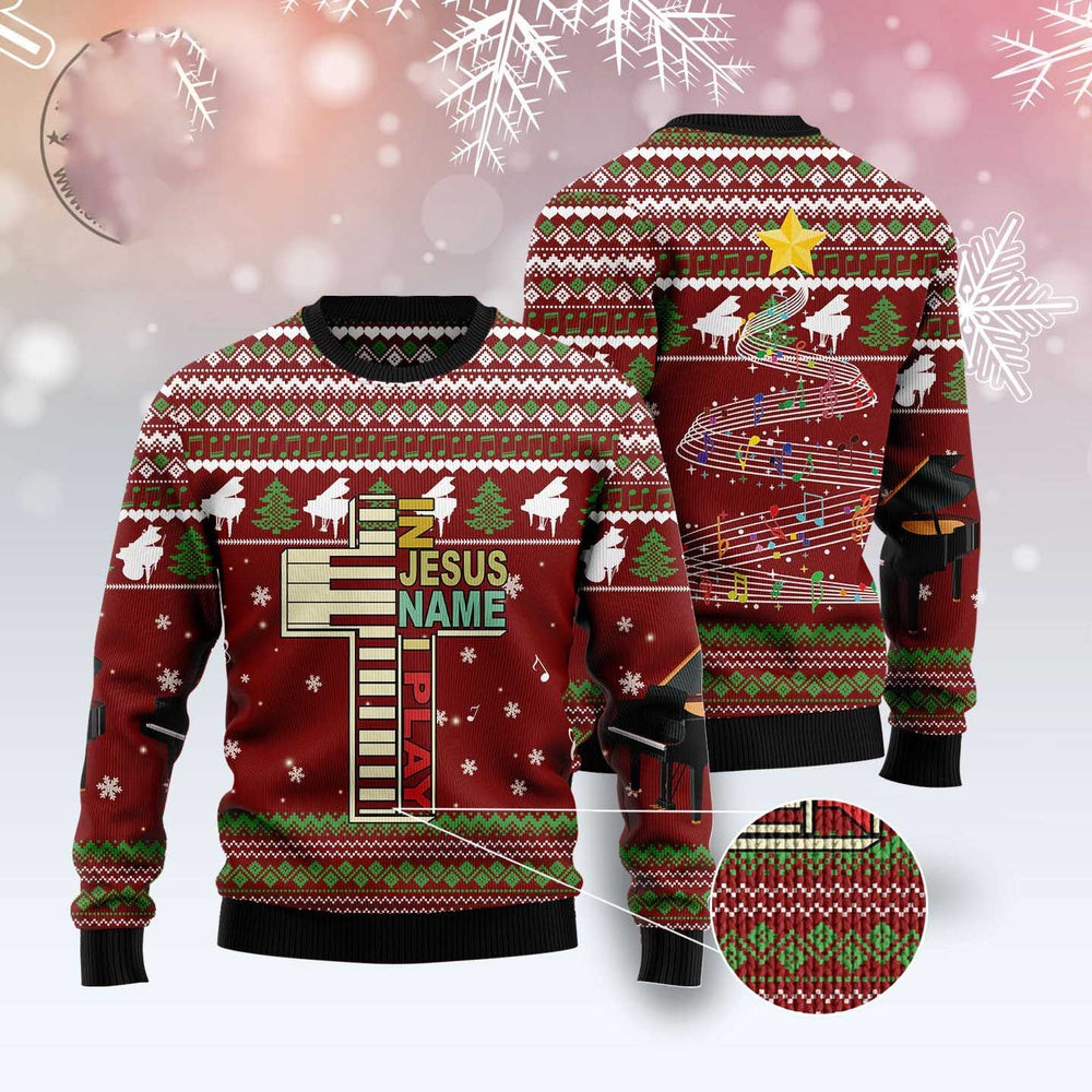 Piano I Play Ugly Christmas Sweater, Funny Xmas Sweater, Sweater Xmas