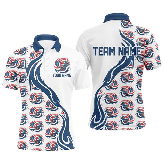 Pickleball Polo Shirts, Custom American Flag Patriotic Pickleball Polo Shirts For Men, Us Flag Pickleball Jerseys
