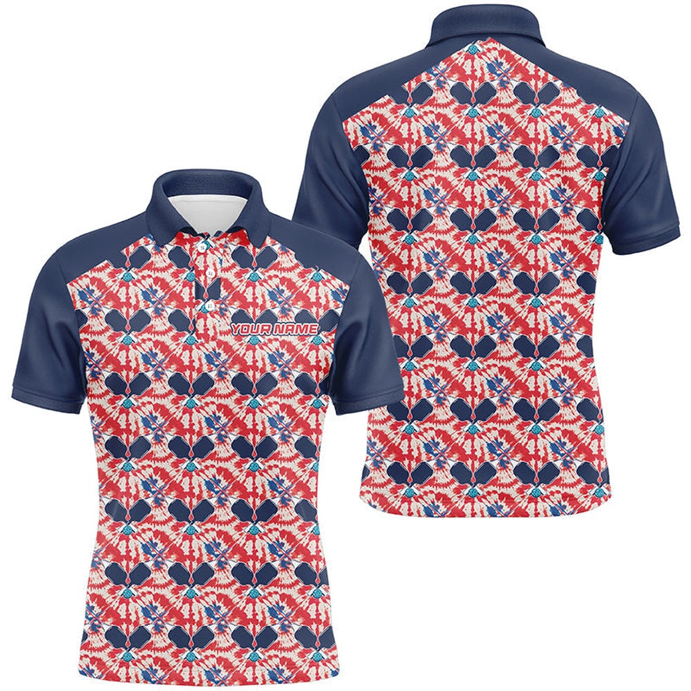 Pickleball Polo Shirts, Custom American Flag Pickleball Polo Shirts For Men, Patriotic Pickleball Jerseys For Team