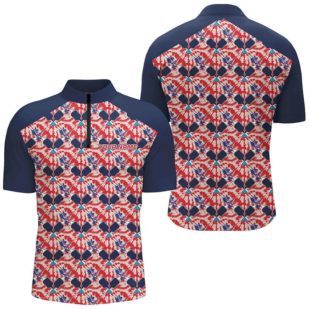 Pickleball Polo Shirts, Custom American Flag Pickleball Polo Shirts For Men, Patriotic Pickleball Jerseys For Team
