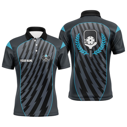 Pickleball Polo Shirts, Custom Blue Pickleball Jerseys Outdoor Pickleball Men Polo Shirts Pickleball Ball And Paddles