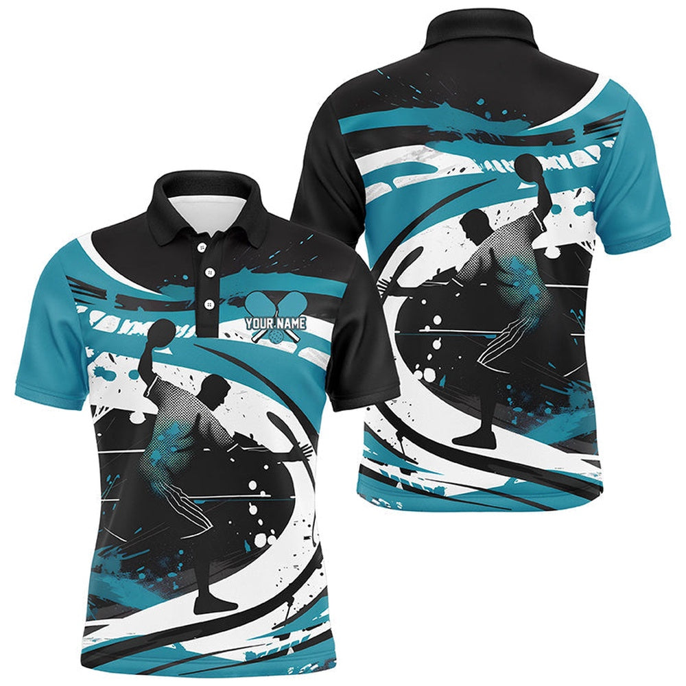 Pickleball Polo Shirts, Custom Pickleball Shirts For Men, Men'S Pickleball Outfits Personalized Pickleball Gifts Blue