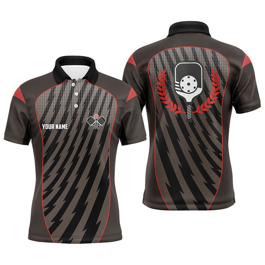 Pickleball Polo Shirts, Custom Red Pickleball Jerseys Outdoor Pickleball Men Polo Shirts Pickleball Ball And Paddles