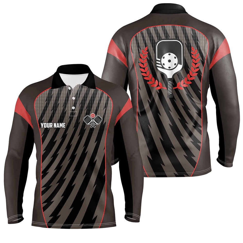 Pickleball Polo Shirts, Custom Red Pickleball Jerseys Outdoor Pickleball Men Polo Shirts Pickleball Ball And Paddles