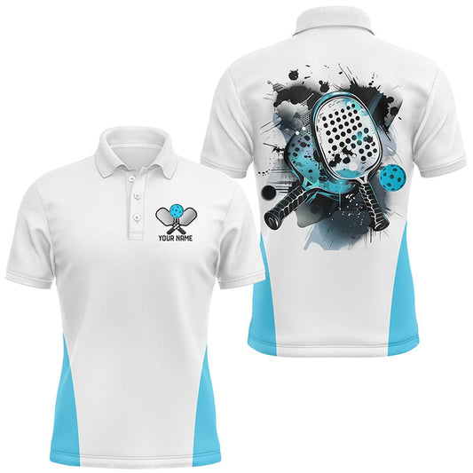 Pickleball Polo Shirts, Custom Watercolor Pickleball Polo Shirts, Men'S Pickleball Outfits Pickleball Gifts Blue