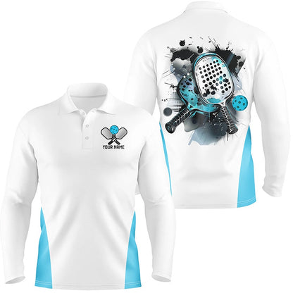 Pickleball Polo Shirts, Custom Watercolor Pickleball Polo Shirts, Men'S Pickleball Outfits Pickleball Gifts Blue