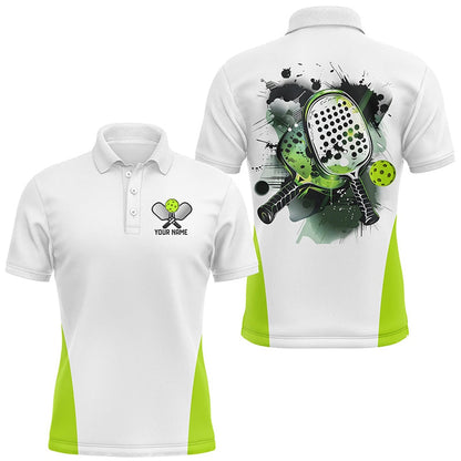 Pickleball Polo Shirts, Custom Watercolor Pickleball Polo Shirts, Men'S Pickleball Outfits Pickleball Gifts Green