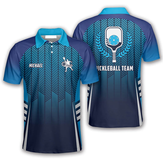 Pickleball Polo Shirts, Gradient Blue Custom Pickleball Polo Shirts