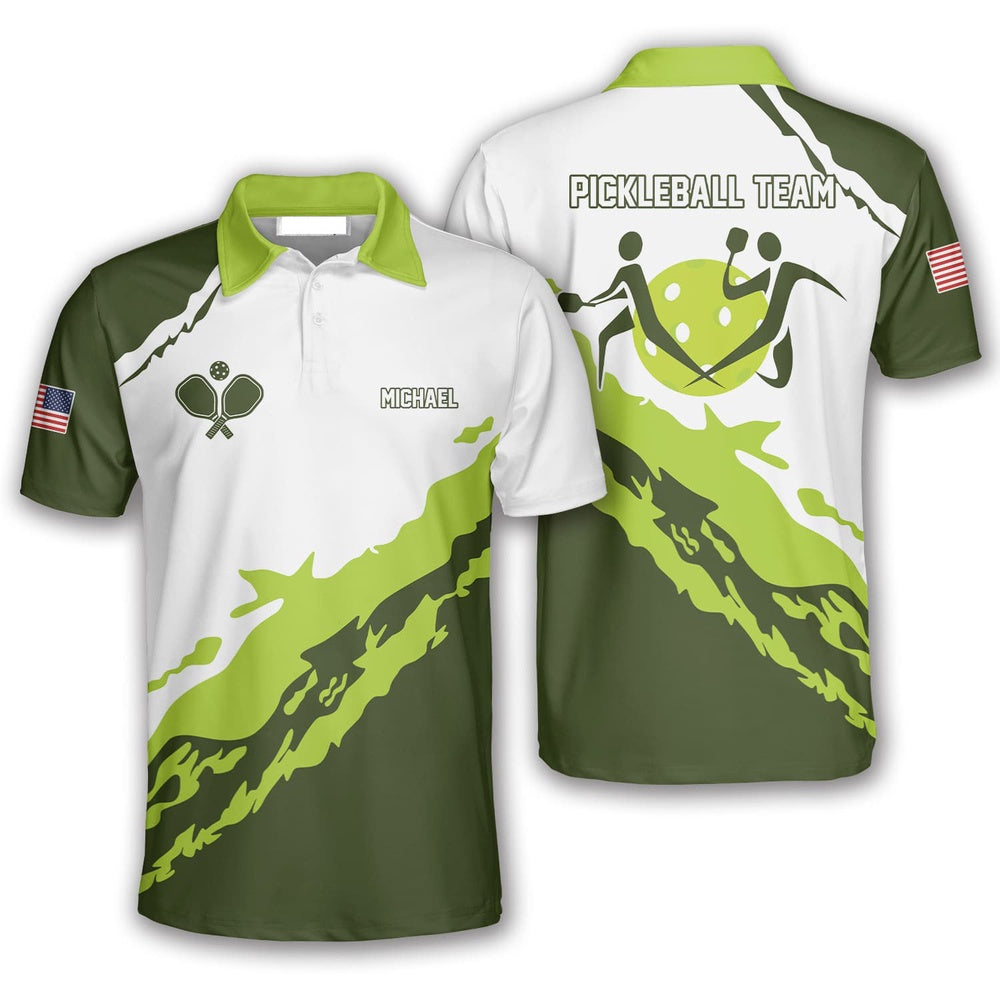 Pickleball Polo Shirts, Green Pickleball Polo Shirts