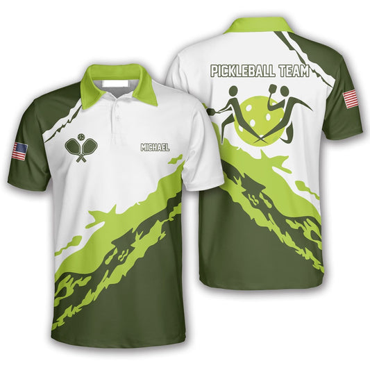 Pickleball Polo Shirts, Green Pickleball Polo Shirts