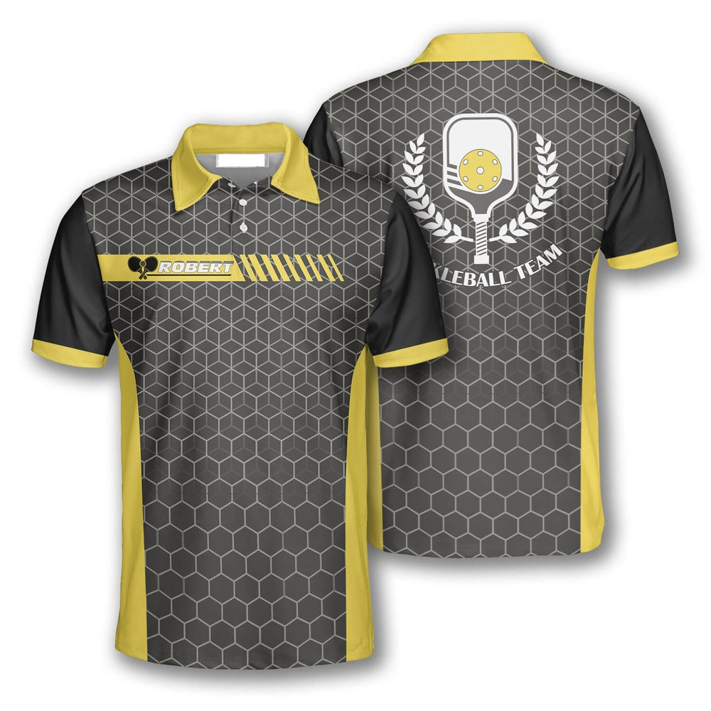 Pickleball Polo Shirts, Honeycomb Pattern Custom Pickleball Polo Shirts
