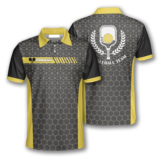 Pickleball Polo Shirts, Honeycomb Pattern Custom Pickleball Polo Shirts