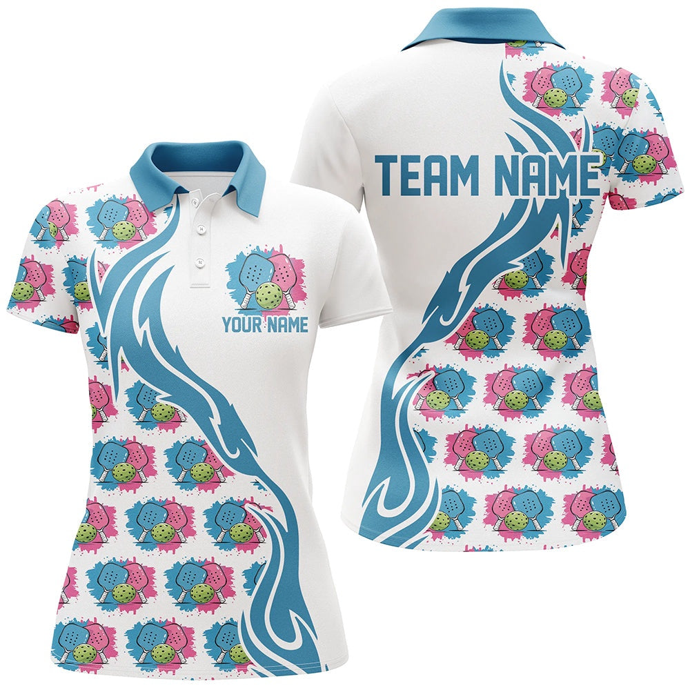 Pickleball Polo Shirts, Ladies Pickleball Shirts Custom Watercolor Pickleball Polo Shirts, Pickleball Outfits
