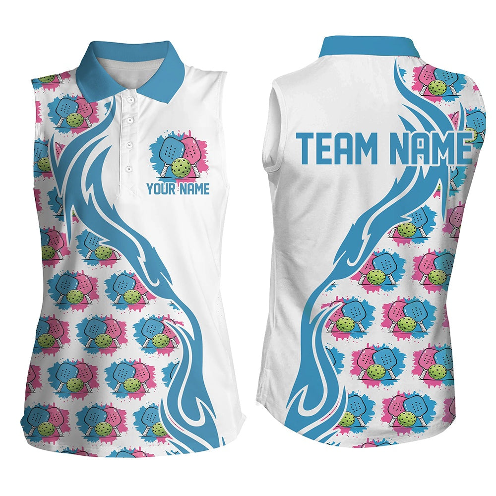 Pickleball Polo Shirts, Ladies Pickleball Shirts Custom Watercolor Pickleball Polo Shirts, Pickleball Outfits