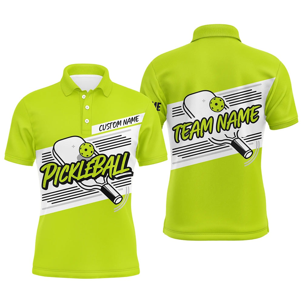 Pickleball Polo Shirts, Personalized Men'S Pickleball Polo Shirts, Pickleball Tournament Shirts For Team Green