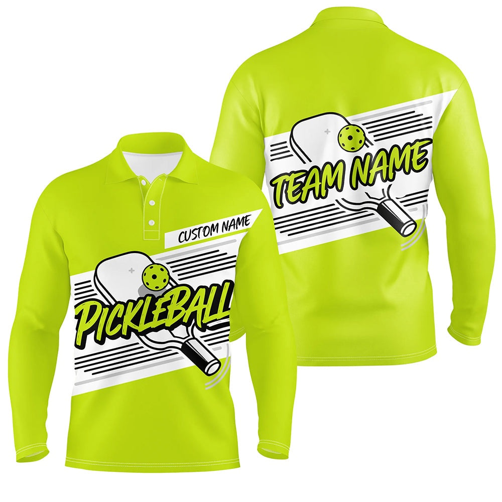 Pickleball Polo Shirts, Personalized Men'S Pickleball Polo Shirts, Pickleball Tournament Shirts For Team Green