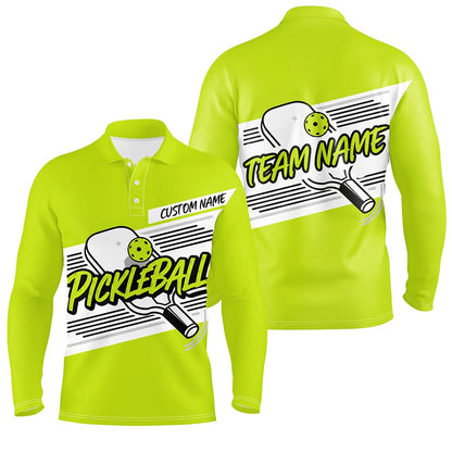 Pickleball Polo Shirts, Personalized Men'S Pickleball Polo Shirts, Pickleball Tournament Shirts For Team Green