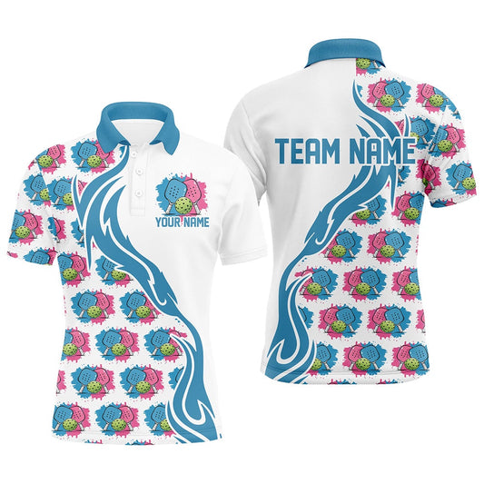 Pickleball Polo Shirts, Unisex Pickleball Uniforms Custom Watercolor Pickleball Polo Shirts For Men, Pickleball Outfits