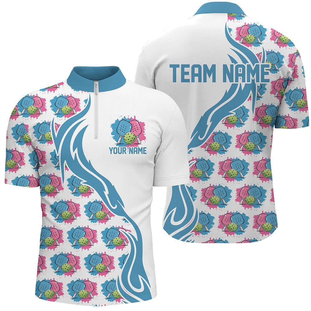 Pickleball Polo Shirts, Unisex Pickleball Uniforms Custom Watercolor Pickleball Polo Shirts For Men, Pickleball Outfits