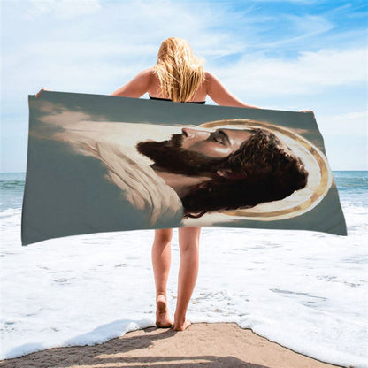 Picture Of Jesus Beach Towel - Jesus Art Prints - Jesus Art - Christian Beach Towel