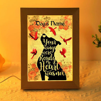 Pit Bull My Heart Frame Lamp, Mother's Day Night Light, Best Mom Ever, Gift For Mom