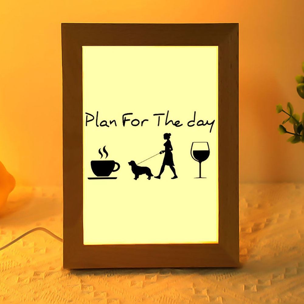 Plan For The Day Dog Mom Frame Lamp, Mother's Day Night Light, Best Mom Ever, Gift For Mom