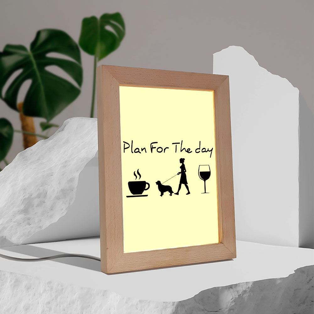 Plan For The Day Dog Mom Frame Lamp, Mother's Day Night Light, Best Mom Ever, Gift For Mom