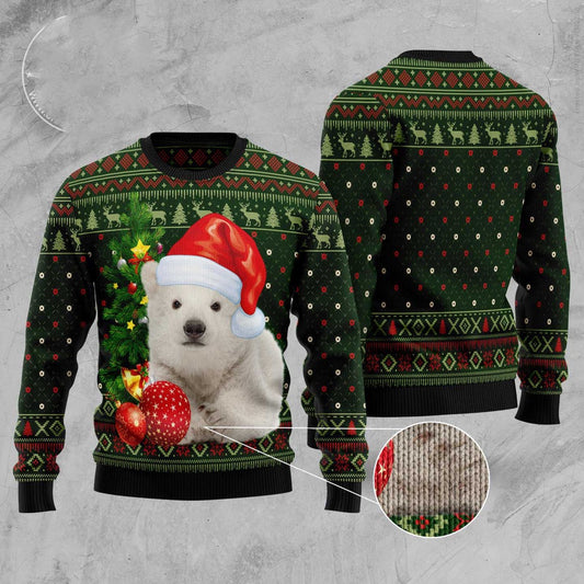 Polar Bear Cute Christmas Ugly Christmas Sweater, Funny Xmas Sweater, Sweater Xmas