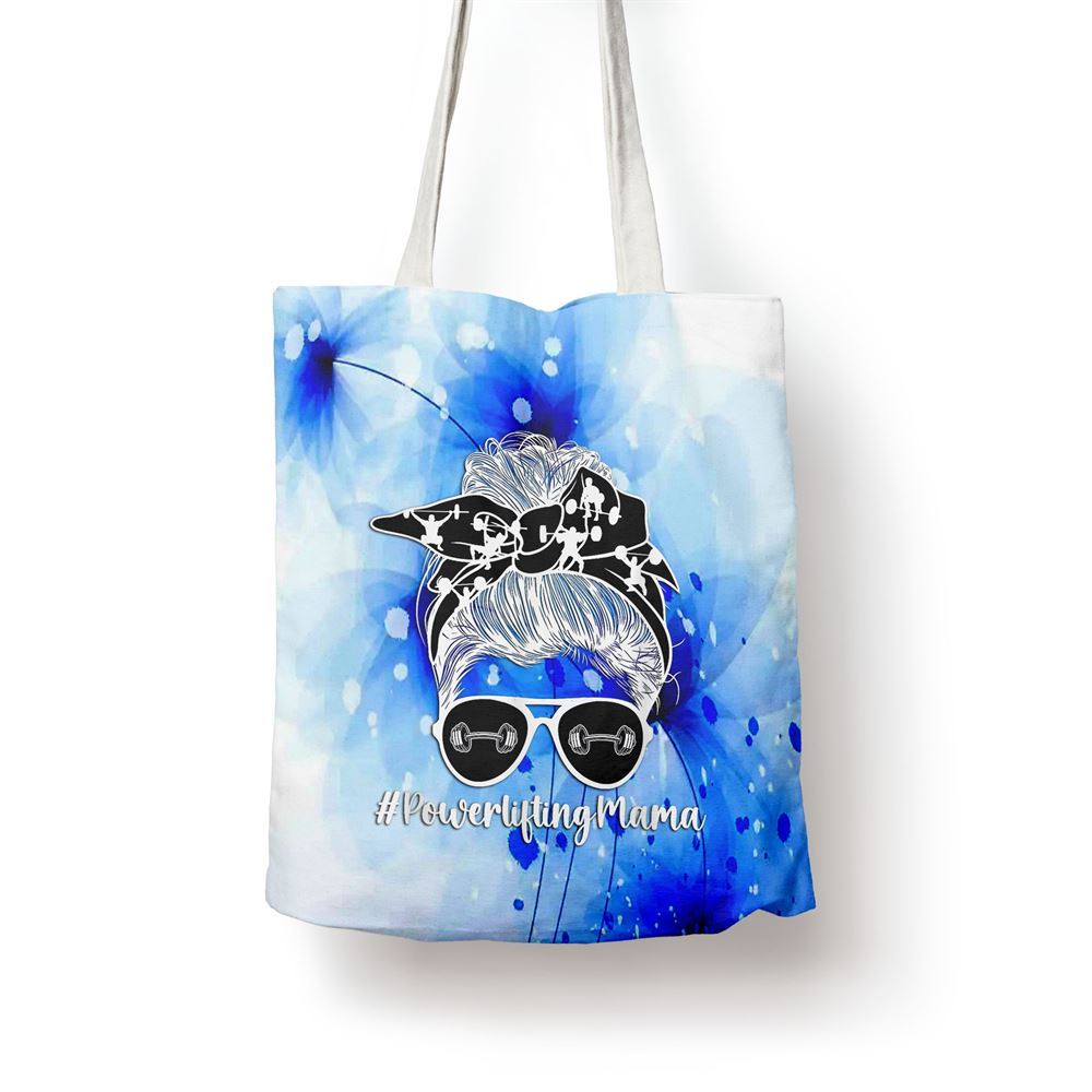 Powerlifting Mama Messy Bun Powerlifting Mom Powerlifter Mom Tote Bag, Women Tote Bag, Canvas Tote Bag, Printed Tote Bag