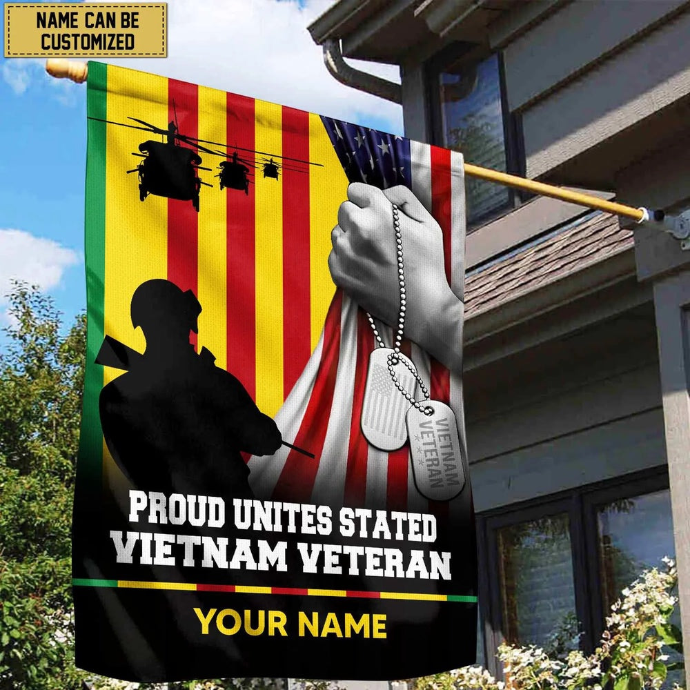 Premium Vietnam Veteran American Flag, Gift For Vietnam Veteran Garden Flag, American Flag Vietnam