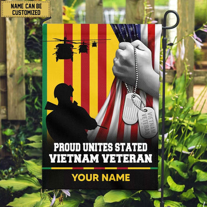 Premium Vietnam Veteran American Flag, Gift For Vietnam Veteran Garden Flag, American Flag Vietnam