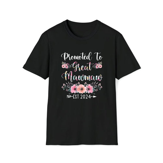 Promoted To Great Mawmaw Est 2024 Flower Premium T Shirt, Mother's Day Premium T Shirt, Mother's Day Gift, Mom Shirt